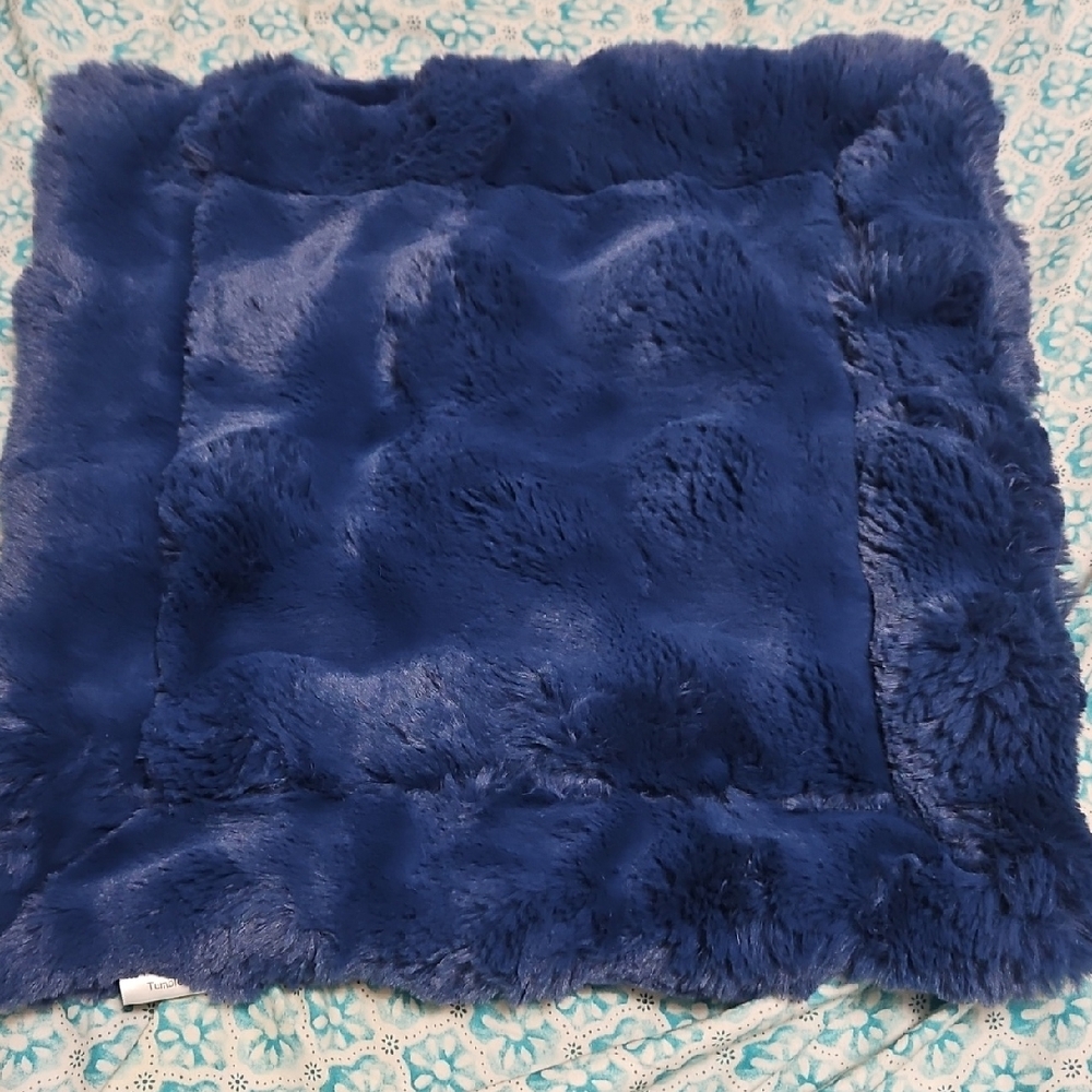 Plush Blue Minky Lovie Blanket 16x16